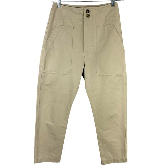Isabel Etoile Marant NWOT Beige Pralunia Pant Size 36 US 4 100% Cotton High Rise - Picture 3 of 11